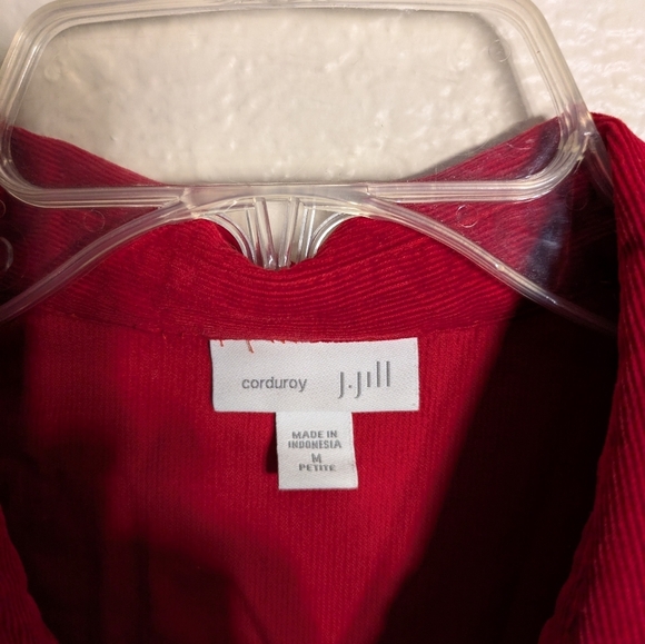 J.jill Red Button-Up Corduroy Women's Shirt Size M Pre-owned - Picture 6 of 7